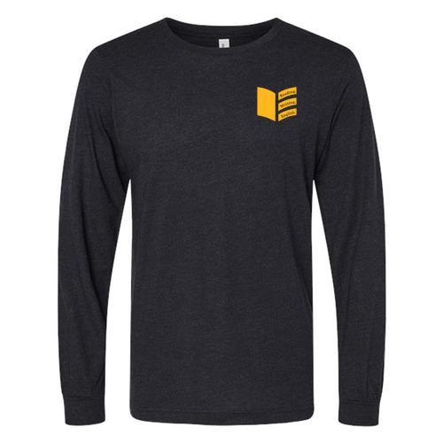 Bella+Canvas Unisex Triblend Long Sleeve Tee- Triblends -- Black Heather Triblend