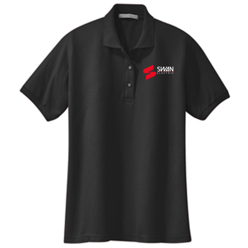 Port Authority Ladies Silk Touch Sport Shirt. -- Black
