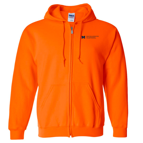 Gildan Full Zip Hooded Sweatshirt -- Safety Orange, $33