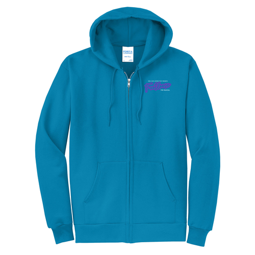Port and Company Classic Full Zip Hooded Sweatshirt -- Neon Blue
