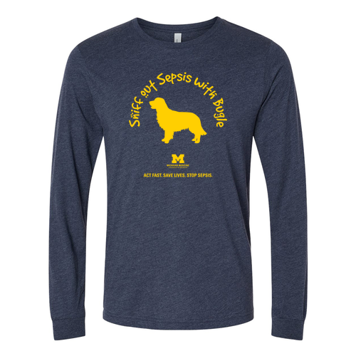 Bella+Canvas Unisex Heather Cvc Long Sleeve Tee- Heathers -- Heather Midnight Navy