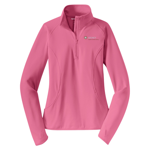 Ladies Sport Tek Sport Wick Stretch Half Zip Pullover -- Dusty Rose