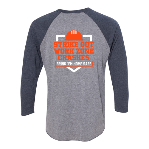 Mens/Unisex Next Level Soft Fitted Triblend 3/4 Sleeve Baseball Tee -- Premium Heather / Vintage Navy
