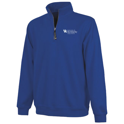 Embroidered Charles River Crosswind Quarter Zip Sweatshirt -- Royal