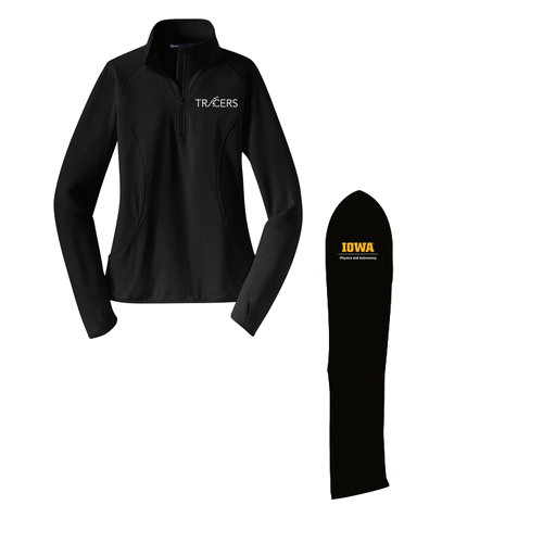 Sport Tek Ladies Sport Wick Stretch Half Zip Pullover -- Black
