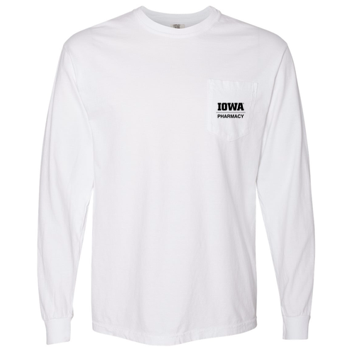 Comfort Colors Adult Long Sleeve Pocket Tee -- White