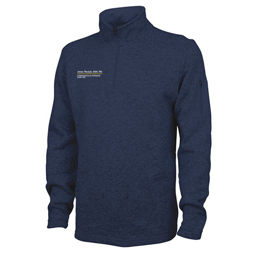 Charles River Mens Heathered Fleece Pullover -- Navy Heather