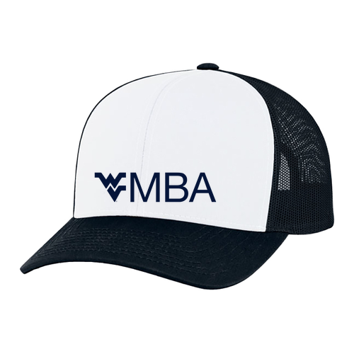 Pacific Headwear Trucker Mesh Hat -- White / Navy / White