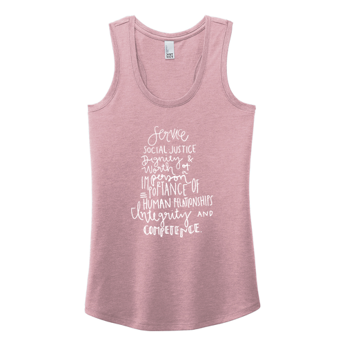 District Made Ladies Perfect Tri Racerback Tank -- Heathered Lavender