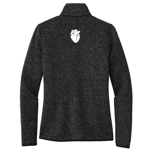 Port Authority Ladies Sweater Fleece Jacket -- Black Heather