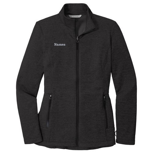Port Authority Ladies Collective Striated Fleece Jacket -- Deep Black Heather
