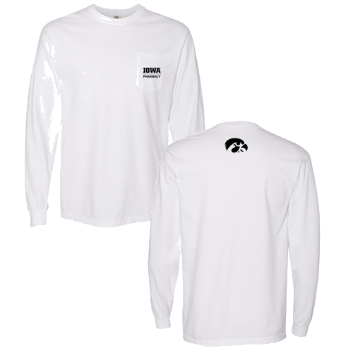 Comfort Colors Adult Long Sleeve Pocket Tee -- White