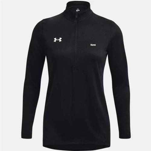 Under Armour Ladies' Team Tech Half-Zip -- Black / White_001