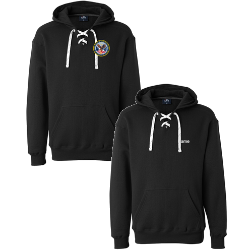 J America Sport Lace Hooded Sweatshirt -- Black