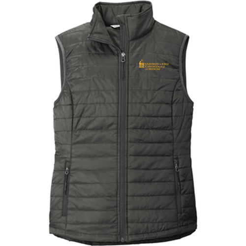 Port Authority Ladies Packable Puffy Vest -- Sterling Grey / Graphite