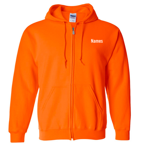 Gildan Full Zip Hooded Sweatshirt -- Safety Orange