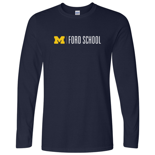 Mens/Unisex Gildan Softstyle Fitted Longsleeve T Shirt -- Navy