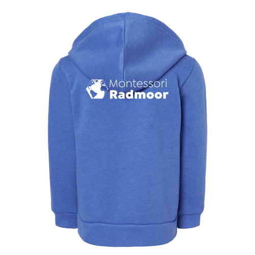 Bella+ Canvas Toddler Full-Zip Hooded Sweatshirt -- Heather True Royal