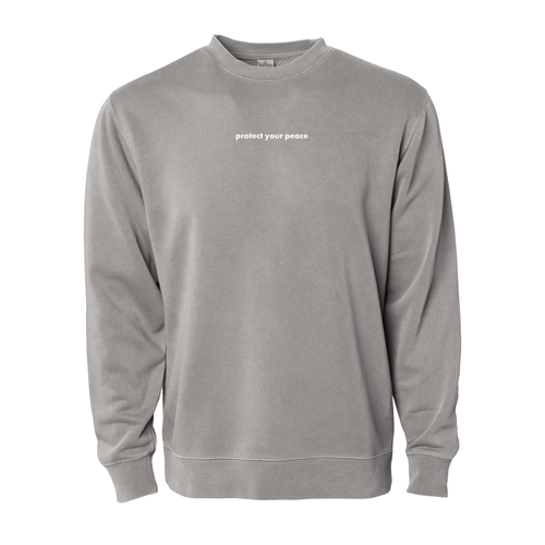 Protect Your Peace Pigment Dyed Crew Neck -- Pigment Cement
