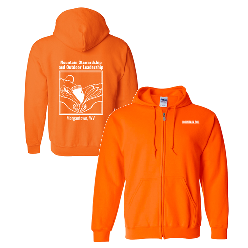 Gildan Full Zip Hooded Sweatshirt -- Safety Orange