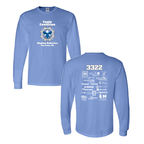 Mens/Unisex Gildan DryBlend 50/50 Longsleeve T-Shirt -- Carolina Blue