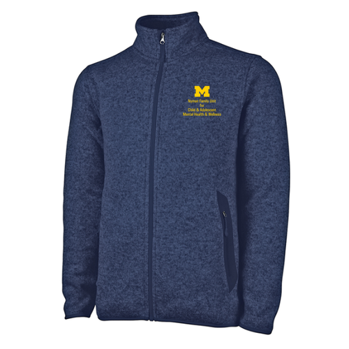 Mens/Unisex Charles River Heathered Fleece Jacket -- Navy Heather
