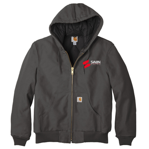 Carhartt Quilted-Flannel-Lined Duck Active Jacket -- Gravel