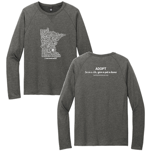 District Women's Featherweight French Terry Long Sleeve Crewneck Washed Coal: Novelty Design