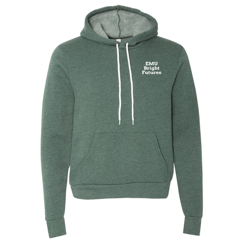 Men/Unisex Bella Canvas Soft Poly-Cotton Fleece Pullover Hooded Sweatshirt -- Heather Forest