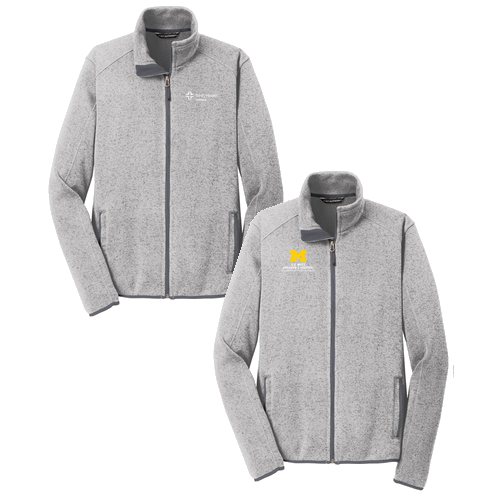 Port Authority Sweater Fleece Jacket -- Grey Heather