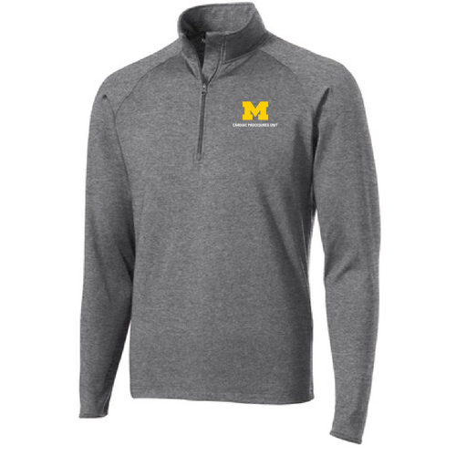 Mens/Unisex Sport Tek Sport Wick Stretch Half Zip Pullover -- Charcoal Grey Heather