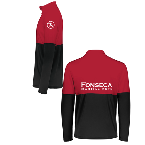 Holloway Momentum Team 1/4 Zip Pullover -- Black / Scarlet