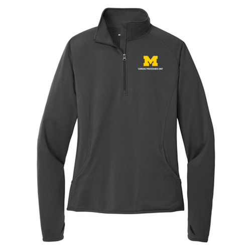 Ladies Sport Tek Sport Wick Stretch Half Zip Pullover -- Charcoal Grey