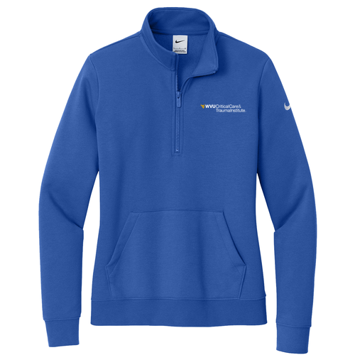 Nike Ladies Club Fleece Sleeve Swoosh 1/2 Zip -- Game Royal