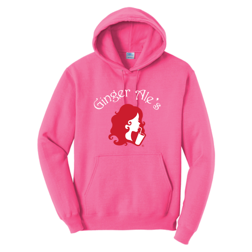 Port and Company - Core Fleece Pullover Hooded Sweatshirt -- Neon Pink