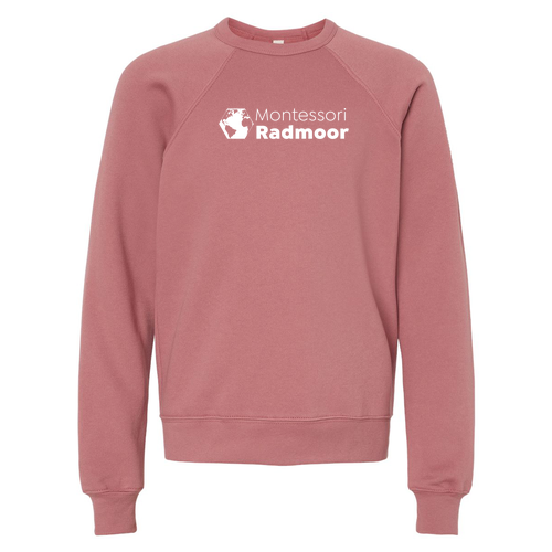 Bella Canvas Youth Sponge Fleece Raglan Sweatshirt -- Mauve