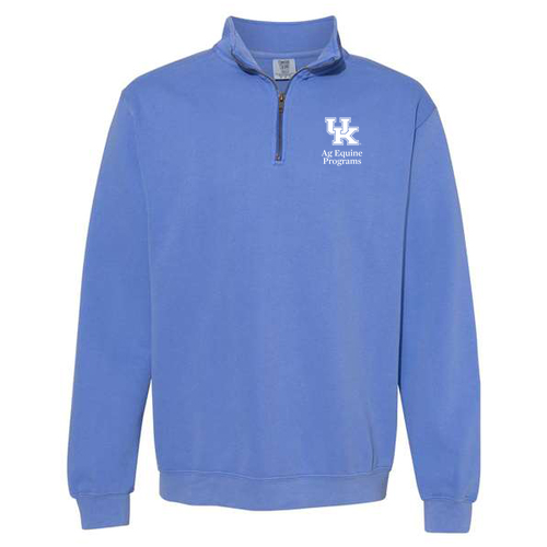 Comfort Colors Adult Quarter Zip Sweatshirt -- Flo Blue