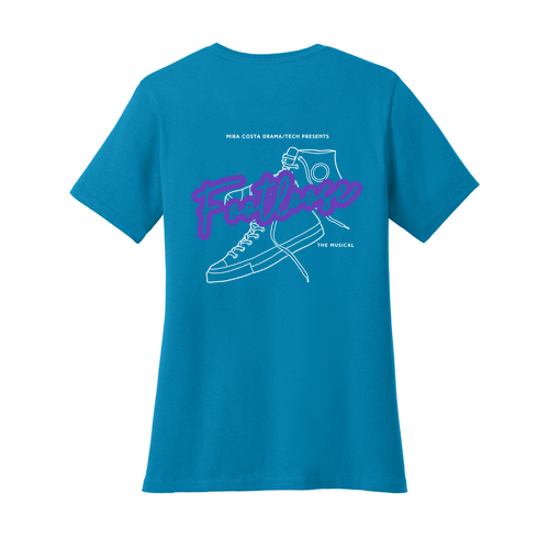 Port & Company Ladies Cotton V-Neck T-Shirt -- Neon Blue
