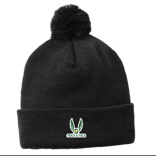 Sport-Tek Solid Pom Pom Beanie -- Black
