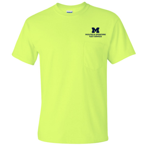Men/Unisex Gildan Ultra Cotton T-Shirt with Pocket -- Safety Green, $19