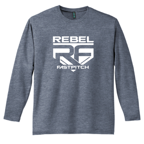 District Made Mens Perfect Weight Long Sleeve Tee -- Heathered Navy