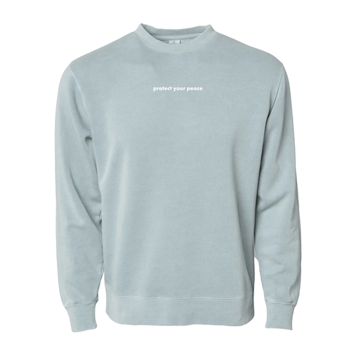 Protect Your Peace Pigment Dyed Crew Neck -- Pigment Sage