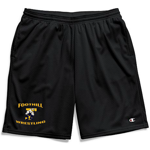 Champion Long Mesh Shorts With Pockets -- Black