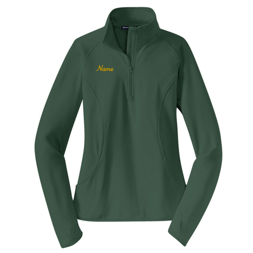 Sport Tek Ladies Half Zip Pullover -- Forest Green