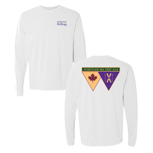 Comfort Colors Ringspun Long Sleeve Tee -- Whistler Banner -- White