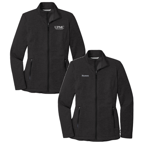 Port Authority Ladies Collective Striated Fleece Jacket -- Deep Black Heather