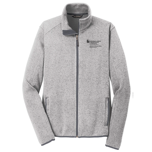 Port Authority Sweater Fleece Jacket -- Grey Heather