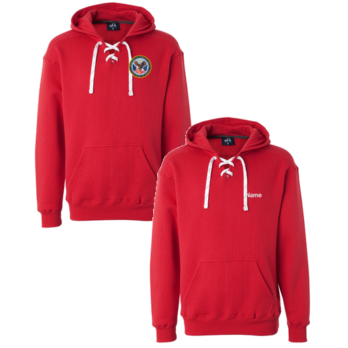 J America Sport Lace Hooded Sweatshirt -- Red