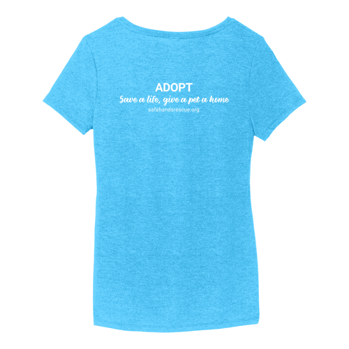 District Made Ladies Perfect Tri V-Neck Tee -- Turquoise Frost