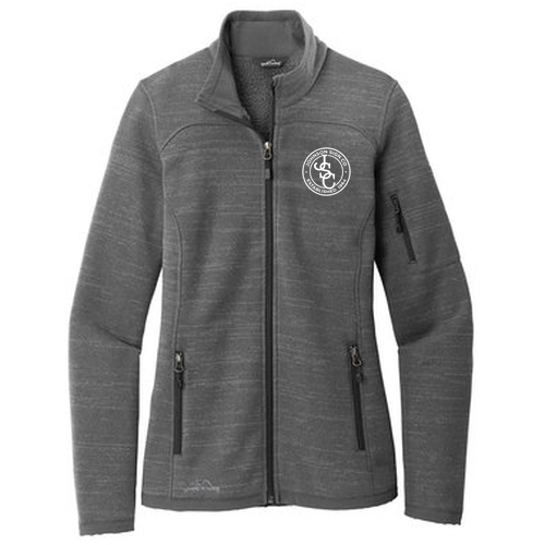 Eddie Bauer Ladies Sweater Fleece Full-Zip -- Dark Grey Heather EMBROIDERED